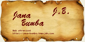 Jana Bumba vizit kartica